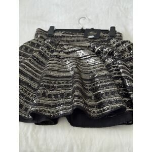 Muse by Marchesa Sequin Metallic Skirt Black Gold A-Line Cocktail NWT Size 10